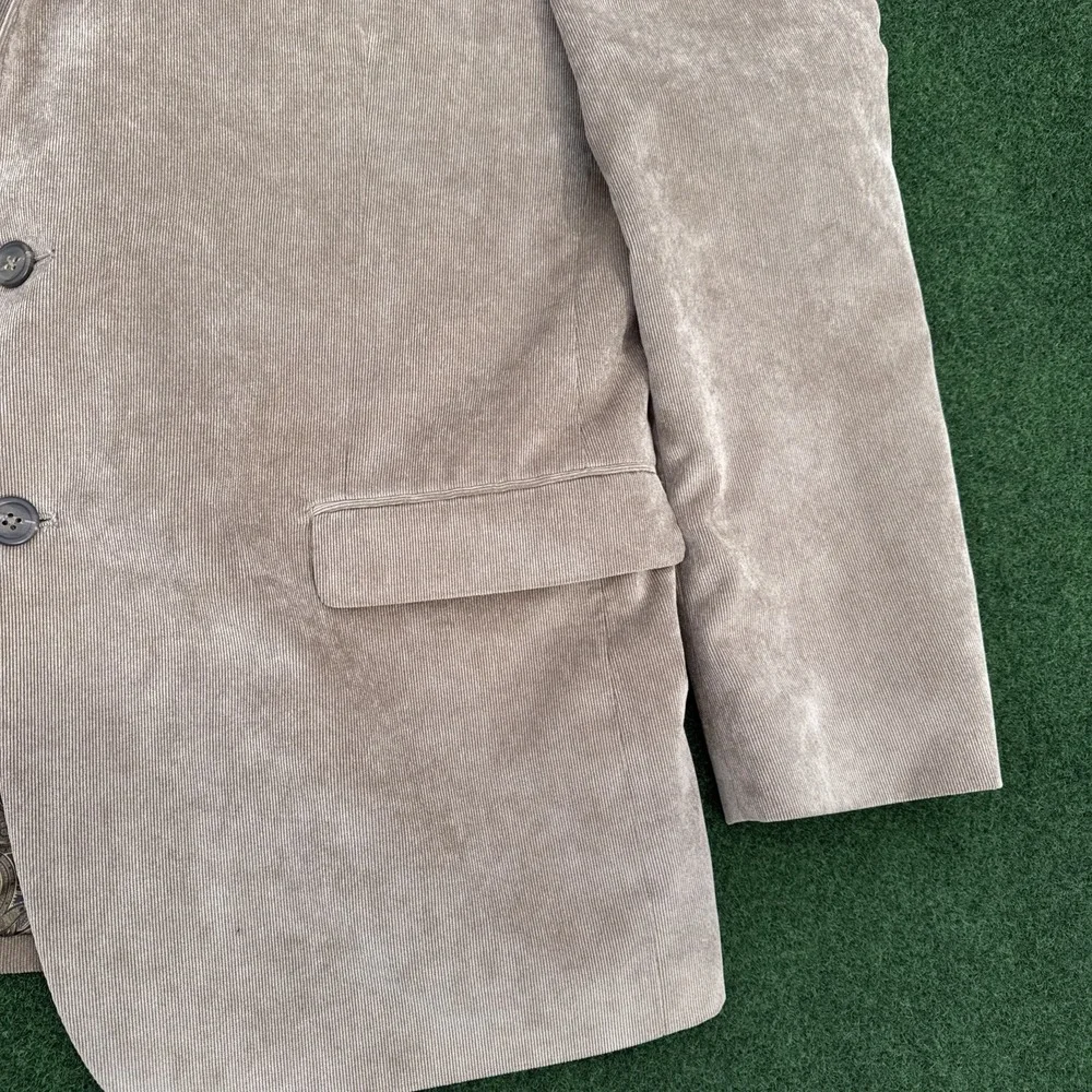 Vintage Ralph‎ Lauren Suede Blazer Taupe Beige Size 46 R Patch Pocket GUC